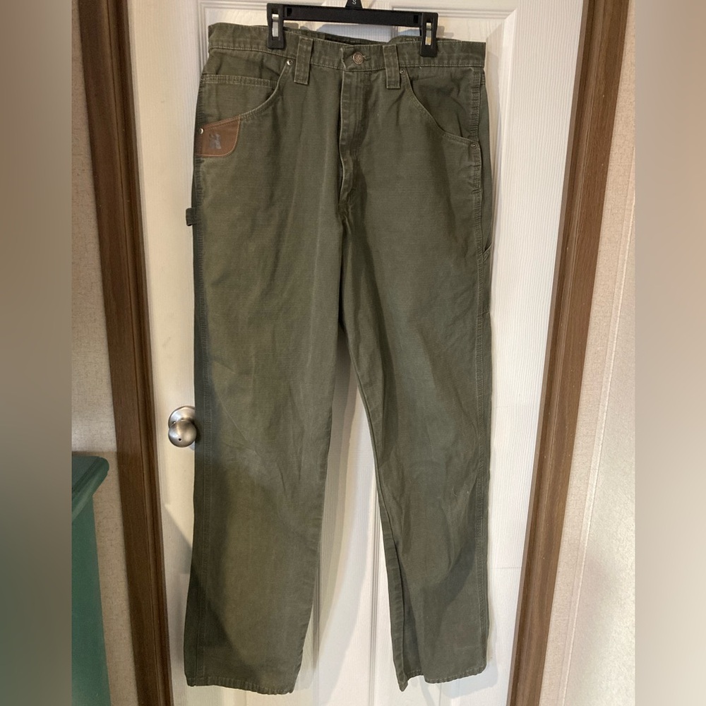 Men's Green wrangler Riggs Workwear Pants 34x36